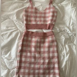 Cute Pink Two Piece Set